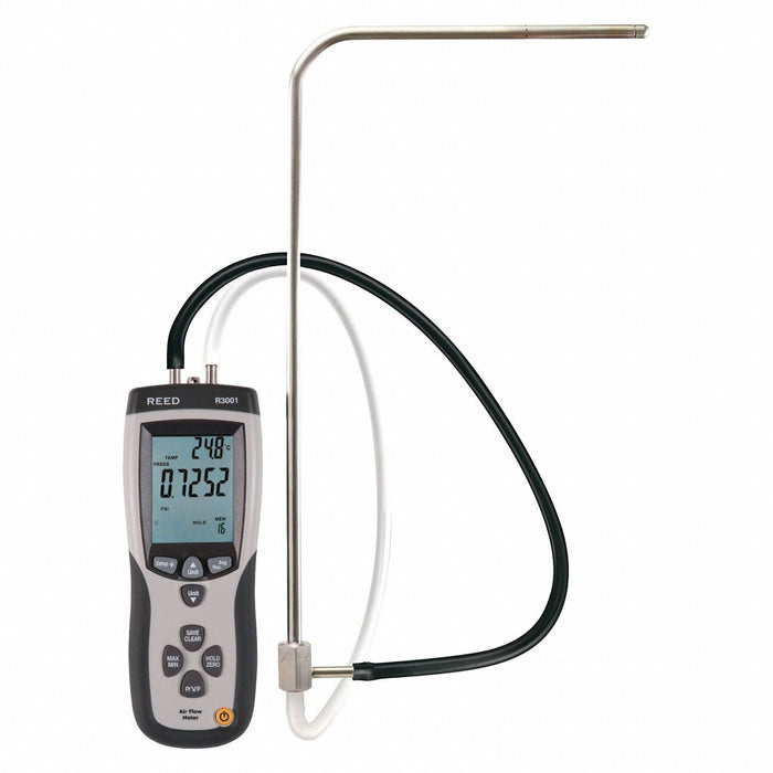 Pitot Tube Anemometer Backlit LCD