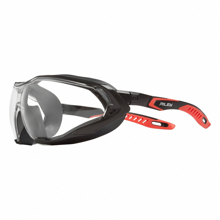 Safety Glasses Black/Red Clear