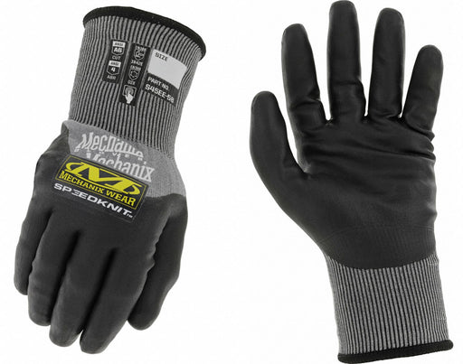 Knit Gloves Acrylic/HPPE 8/M Black/Gray