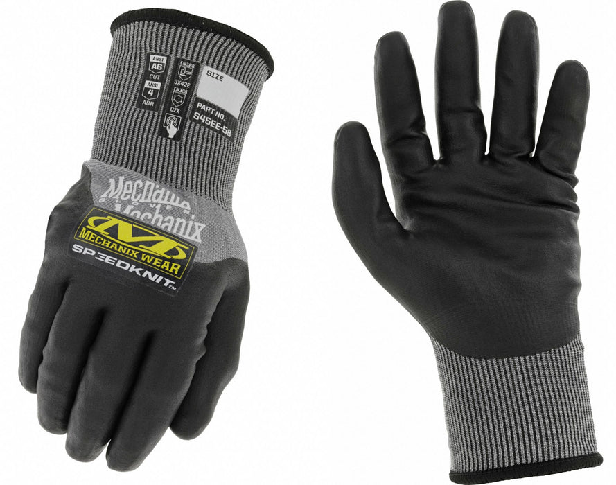 Knit Gloves Acrylic/HPPE 8/M Black/Gray
