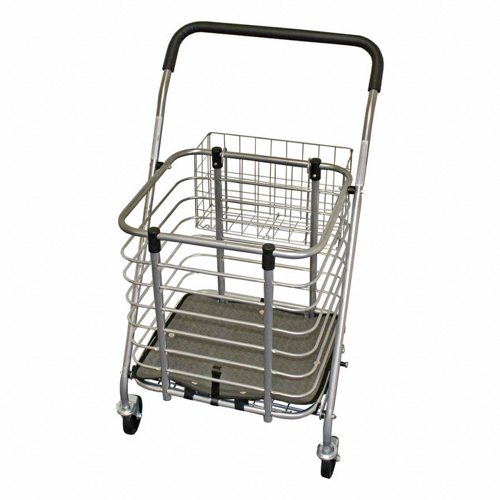 Shopping Cart Steel 75 lb Cap. Silver