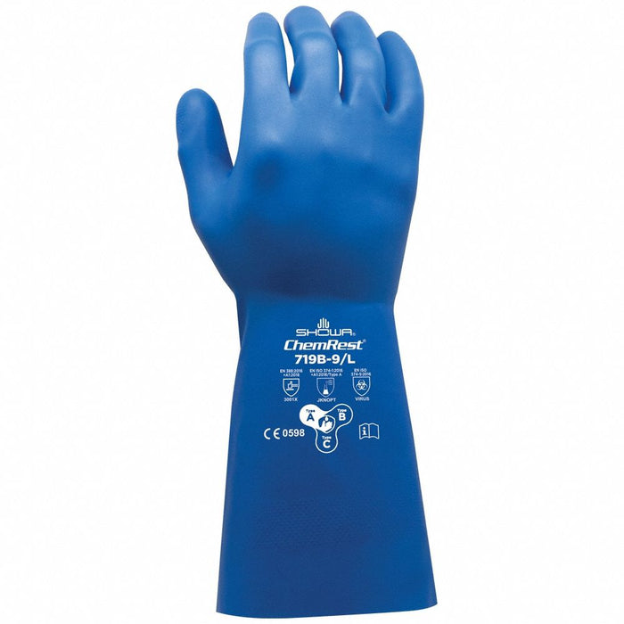 M8937 ChemResistantGloves Blu Gauntlet L 9 PR
