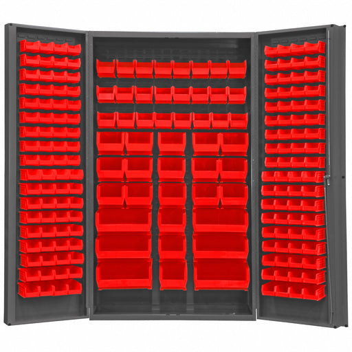 K4896 Bin Cabinet 84 x48 x24 Gray 192RedBns