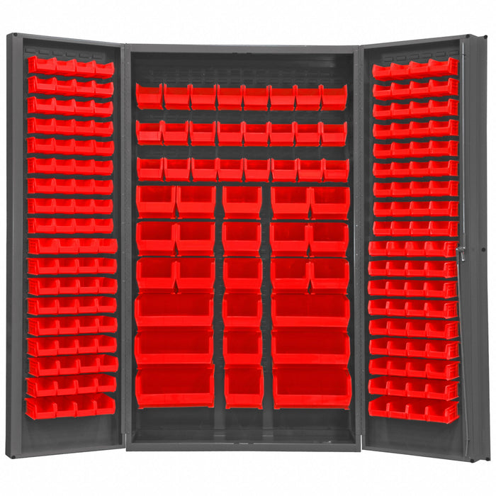 K4896 Bin Cabinet 84 x48 x24 Gray 192RedBns