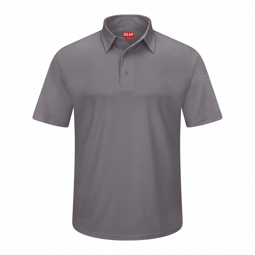 J2888 Short Sleeve Polo Sz L Gray Polyester
