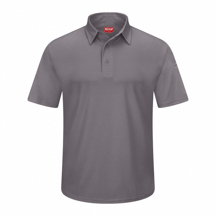 J2888 Short Sleeve Polo Sz L Gray Polyester