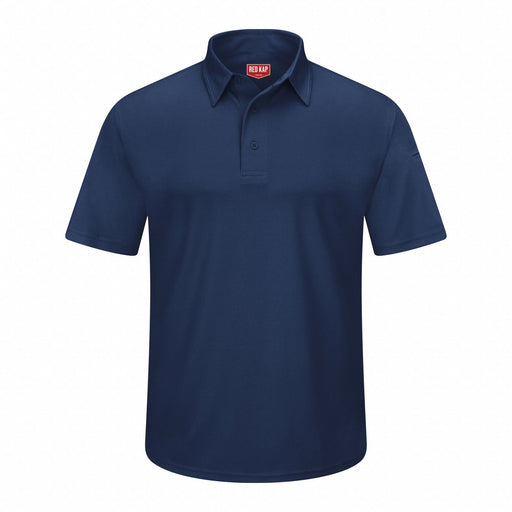 J2888 Short Sleeve Polo Sz L Navy Polyester