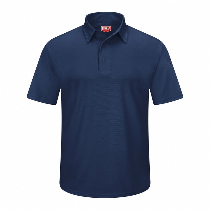 J2888 Short Sleeve Polo Sz L Navy Polyester