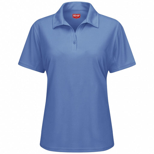 J2890 Short Sleeve Polo Womens S Blue Button
