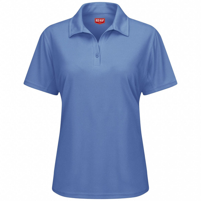 J2890 Short Sleeve Polo Womens S Blue Button