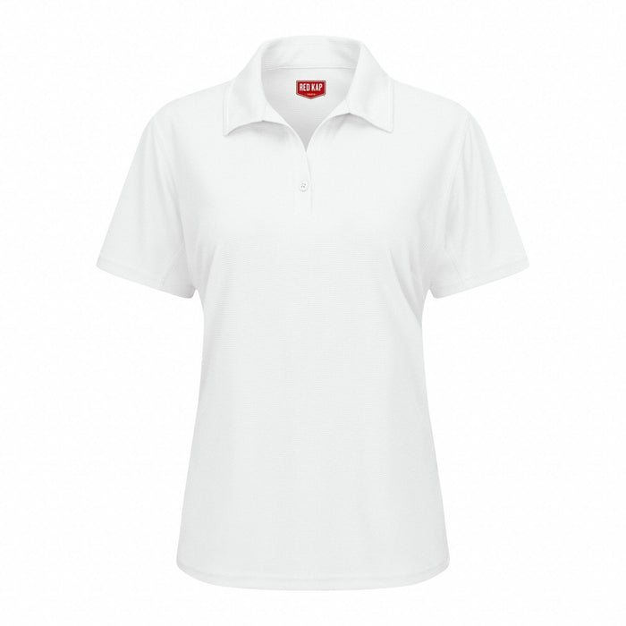 J2890 Short Sleeve Polo Womens S White Button