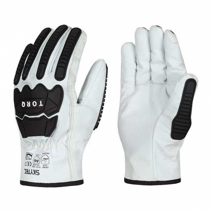 Leather Cut Glove A6 White 8/M PR