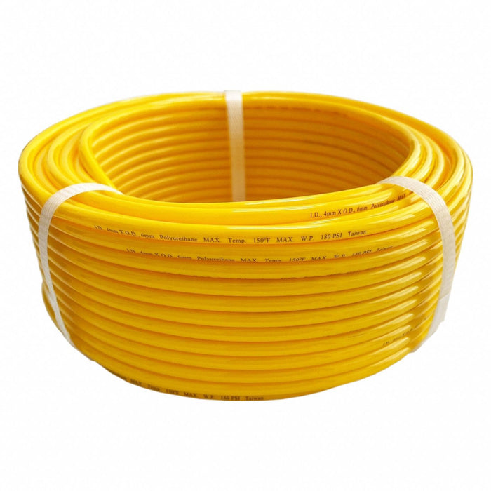 Tubing 6mm OD 180 PSI 100 Ft Yellow