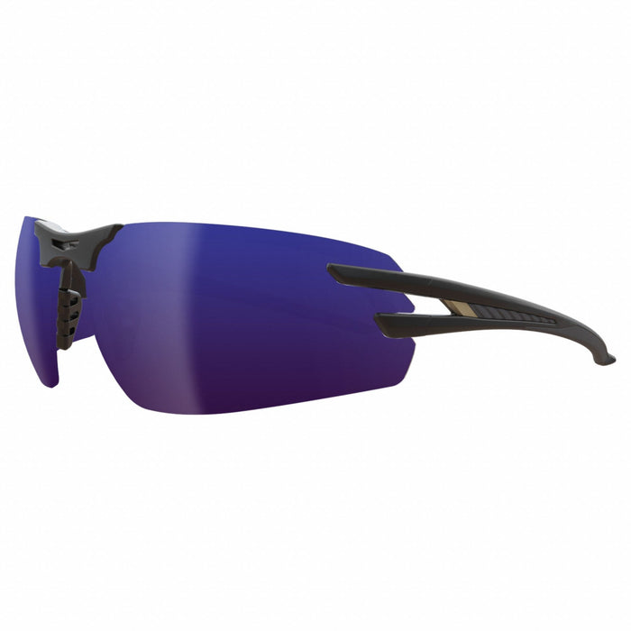 Safety Glasses Blue Mirrored Black