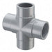 Plastic Pipe Cross female 237 psi Gray
