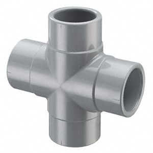 Plastic Pipe Cross female 237 psi Gray