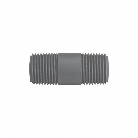 Plastic Pipe Nipple 1 1/2 in Sz Gray