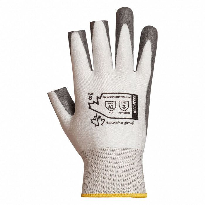 Open Finger Gloves Knit PU Palm 8 PR