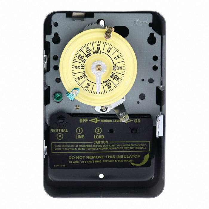 Electromechanical Timer 24 hr Gray Metal