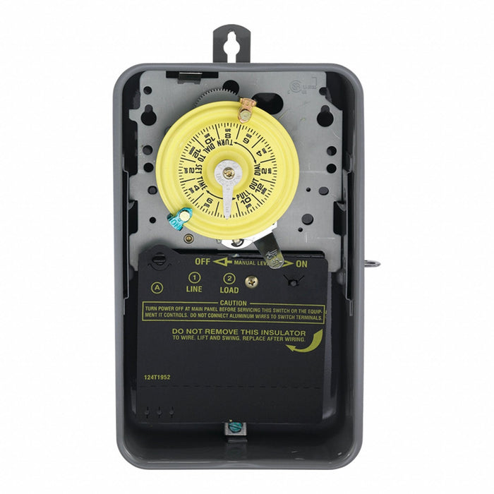 Electromechanical Timer 24 hr Gray Metal