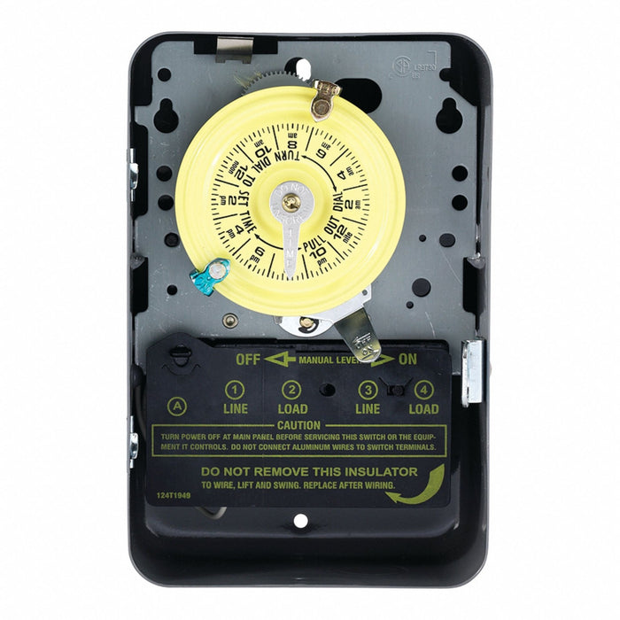 Electromechanical Timer 24 hr Gray Metal