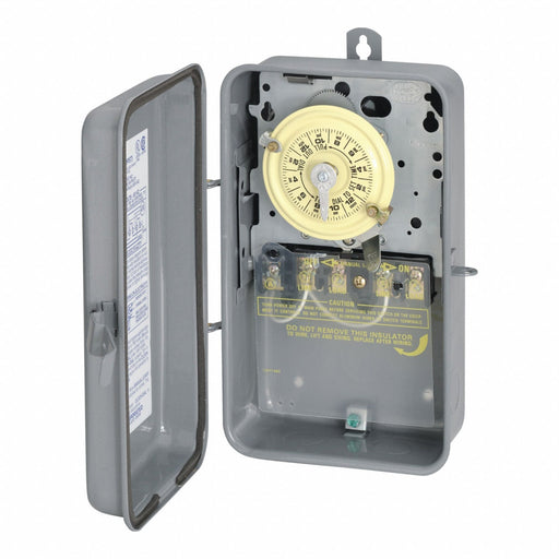 Electromechanical Timer 24 hr Gray Metal