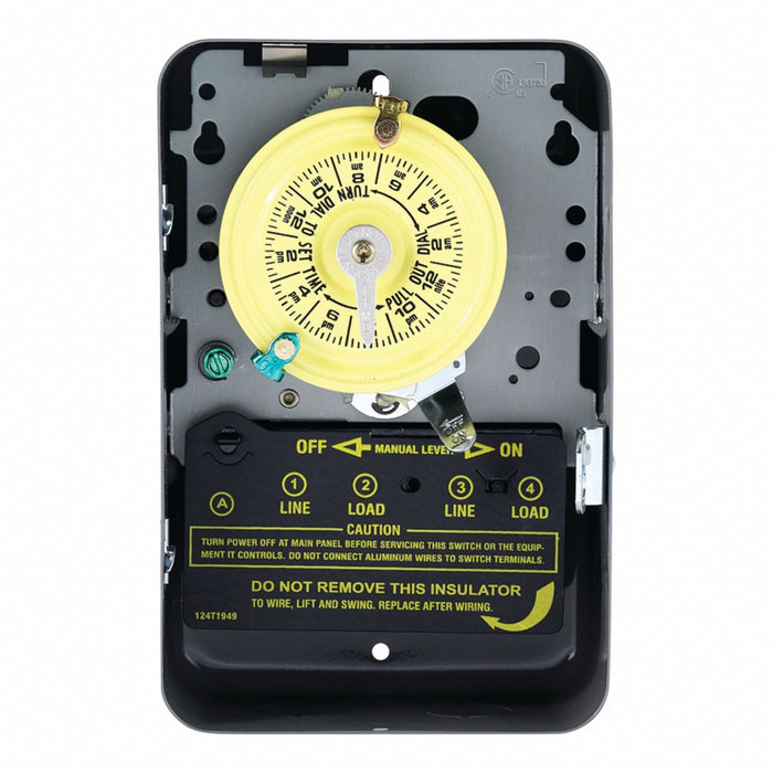 Electromechanical Timer 24 hr Gray Metal