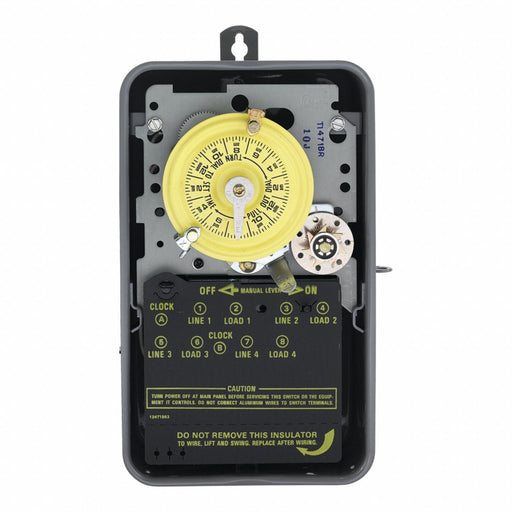 Electromechanical Timer 24 hr Gray Metal