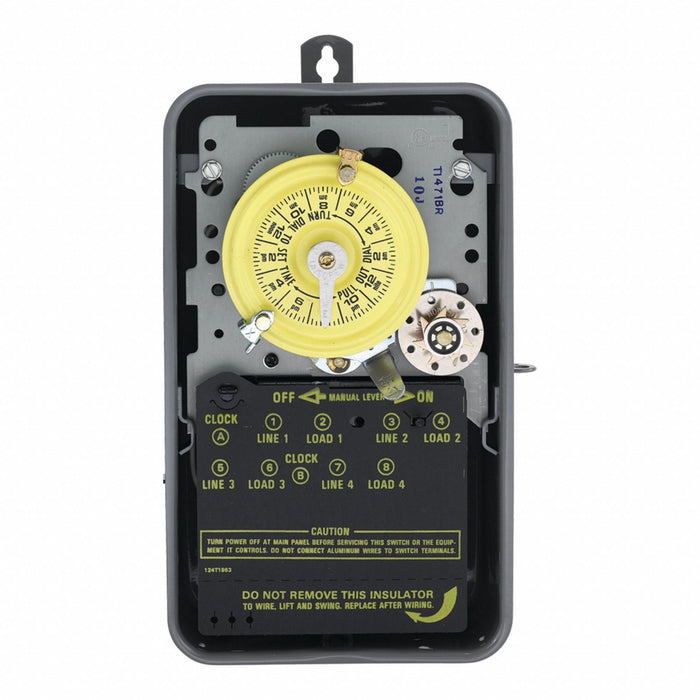 Electromechanical Timer 24 hr Gray Metal