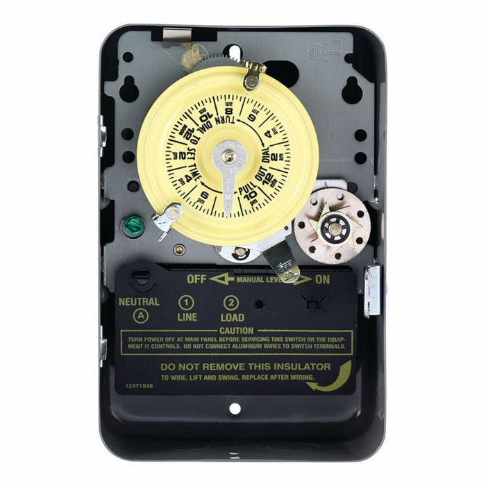 Electromechanical Timer 24 hr Gray Metal