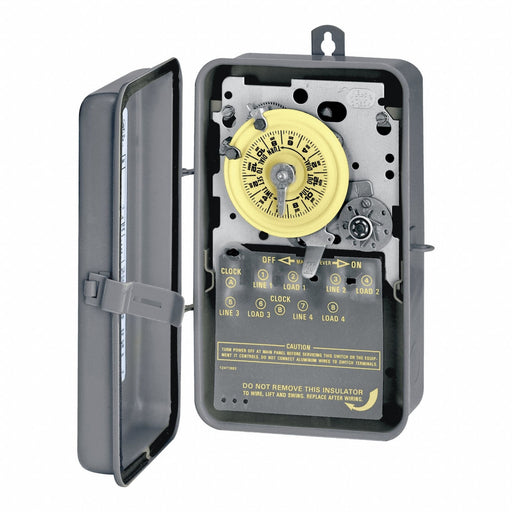 Electromechanical Timer 24 hr Gray Metal