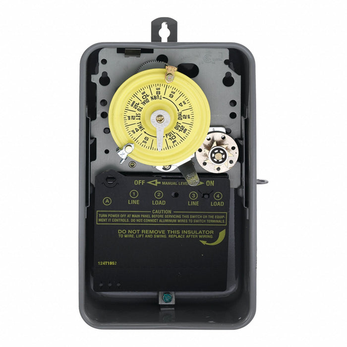 Electromechanical Timer 24 hr Gray Metal
