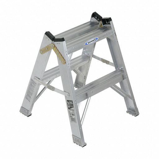Twin Step Stool 24 In H 300 lb Aluminum
