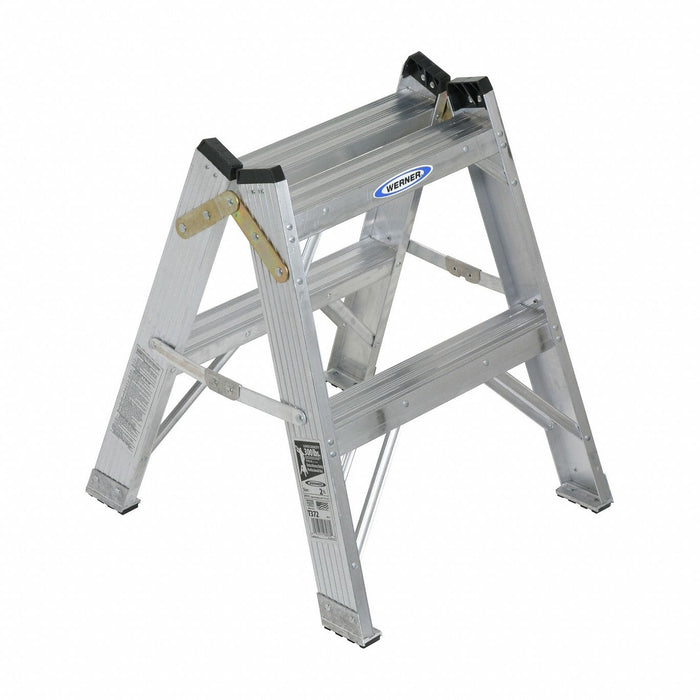 Twin Step Stool 24 In H 300 lb Aluminum