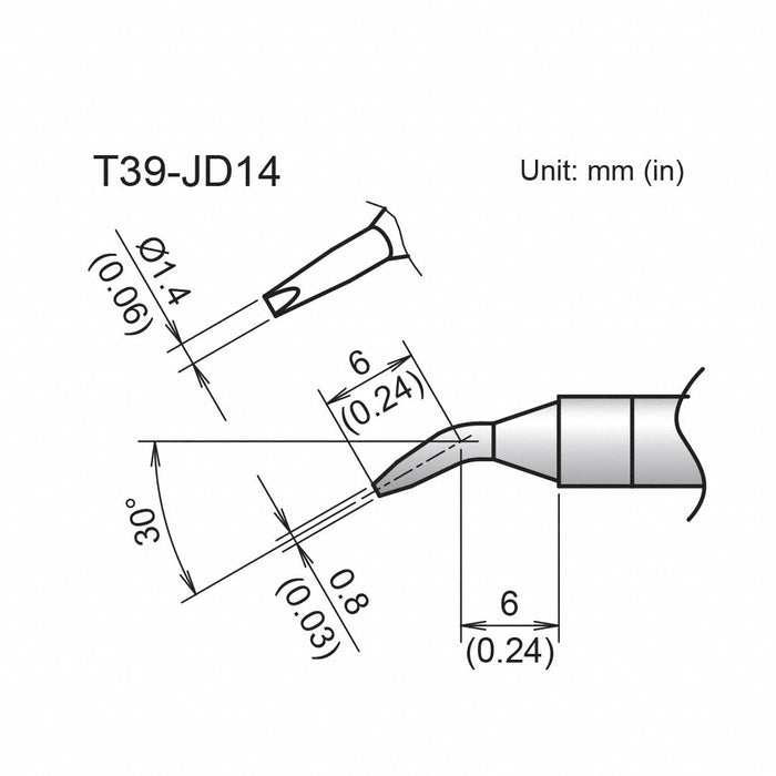Soldering Tip T.W. 1.4 mm T.L. 12 mm