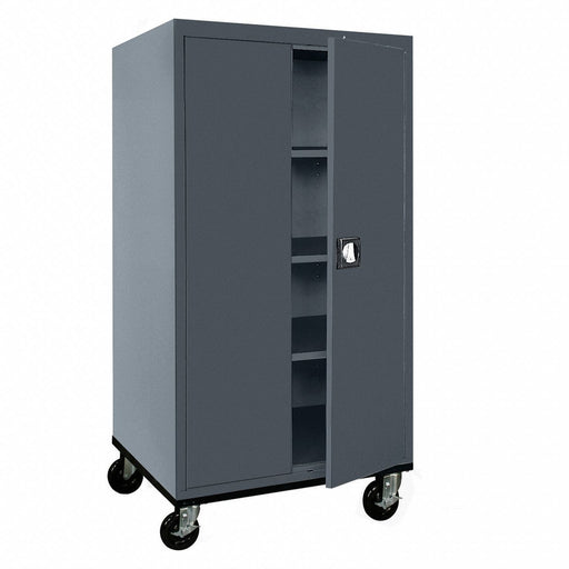 Mobile Shelving Cabinet Charcoal Keyed