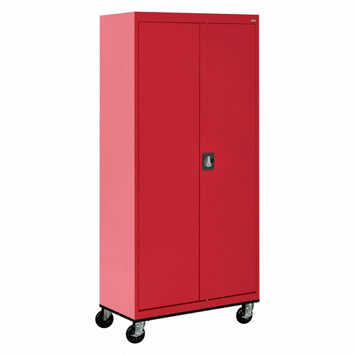 Mobile Wardrobe Cabinet Red 200 lb