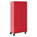 Mobile Wardrobe Cabinet Red 200 lb