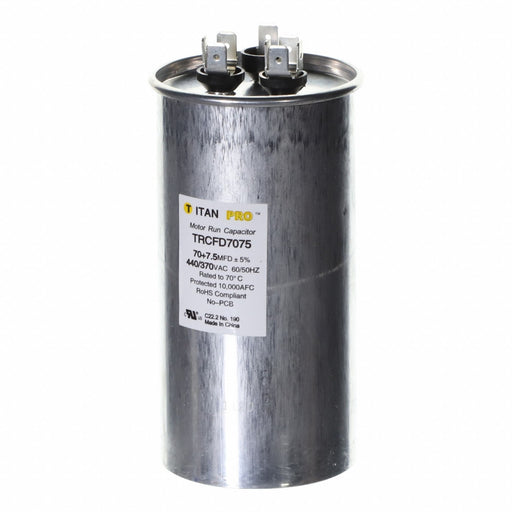 Dual Run Capacitor 70/75 MFD 5 27/64 H