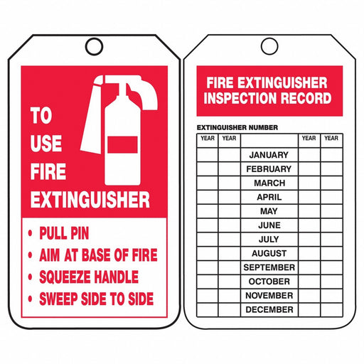 Fire Extinguisher Tag 5-3/4 H PK25