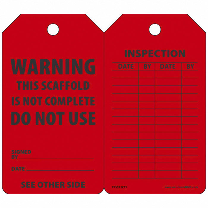 Tag Red Cardstock 5-3/4inH 3-1/4inW PK25