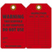 Tag Red Plastic 5-3/4inH 3-1/4inW PK25