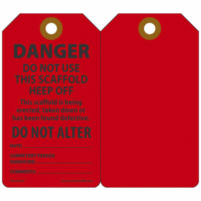 Tag Red Plastic 5-3/4inH 3-1/4inW PK25