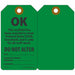 Tag Green Plastic 5-3/4inH 3-1/4inW PK25
