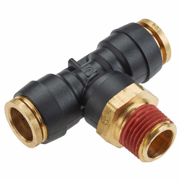 Tee Brass Push-Fit1/8 3/8 MNPT3/8 