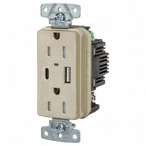 USB Receptacle Ivory 1/2 hp