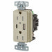 USB Receptacle Ivory 1/2 hp
