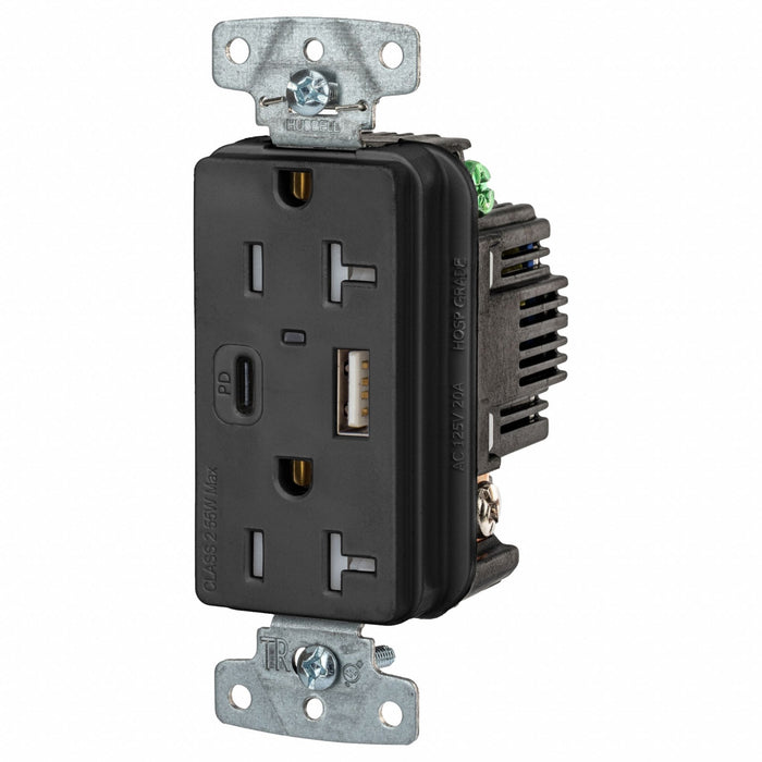 USB Receptacle Black 1 hp