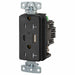 USB Receptacle Black 1 hp