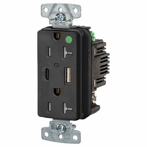 USB Receptacle Black 1 hp